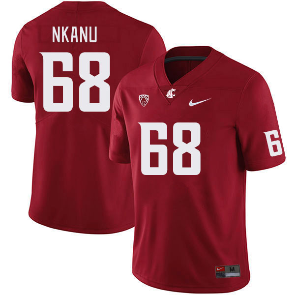 Men #68 Christy Nkanu Washington State Cougars College Football Jerseys Stitched Sale-Crimson